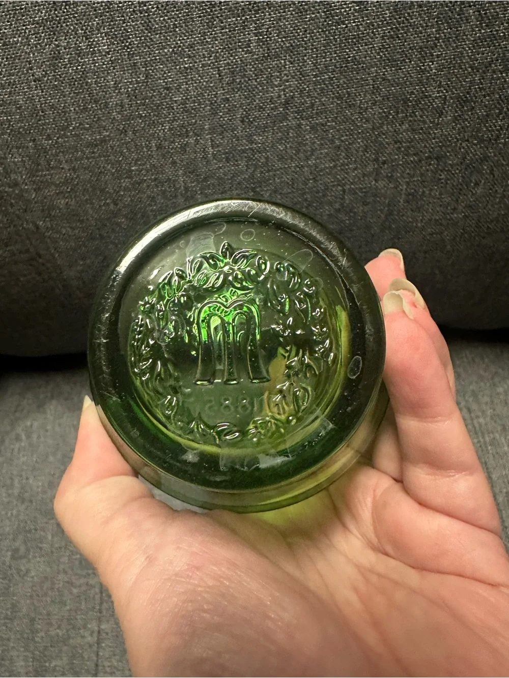Rare Vintage Amaro Montenegro Green Bottle Shaped Lowball Glass